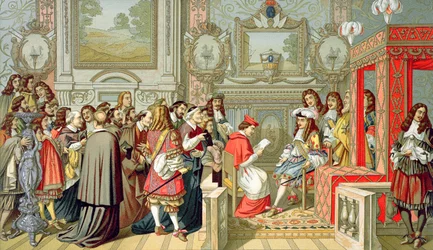 Louis XIV receiving the Papal Legate at Fontainebleau on 29 July 1664